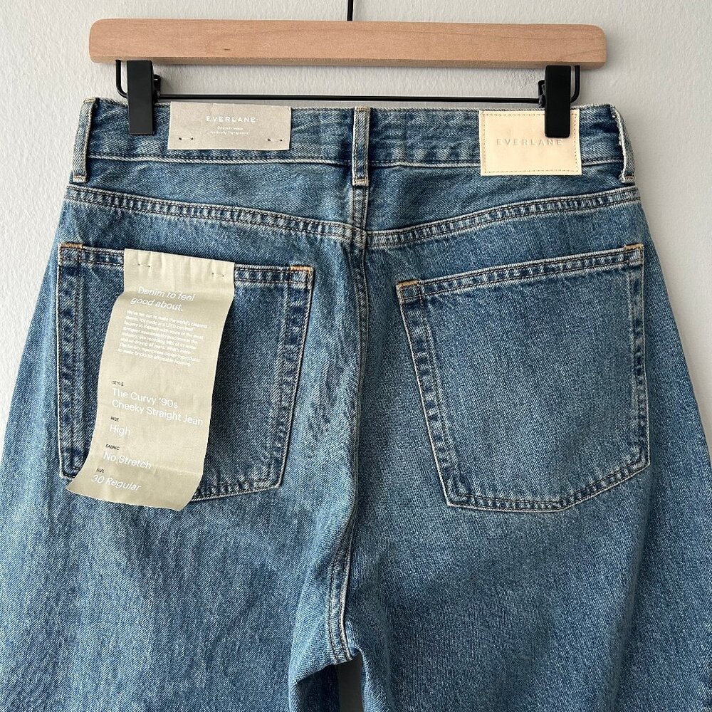 NWT Everlane The Curvy 90's Cheeky Straight Jean Light Wash Denim Size 30 Womens - Picture 6 of 12